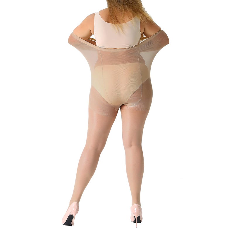 MANZI Women's 2 Pairs Plus Size Control Top Ultra-Soft Pantyhose Size XXXL - Image 4